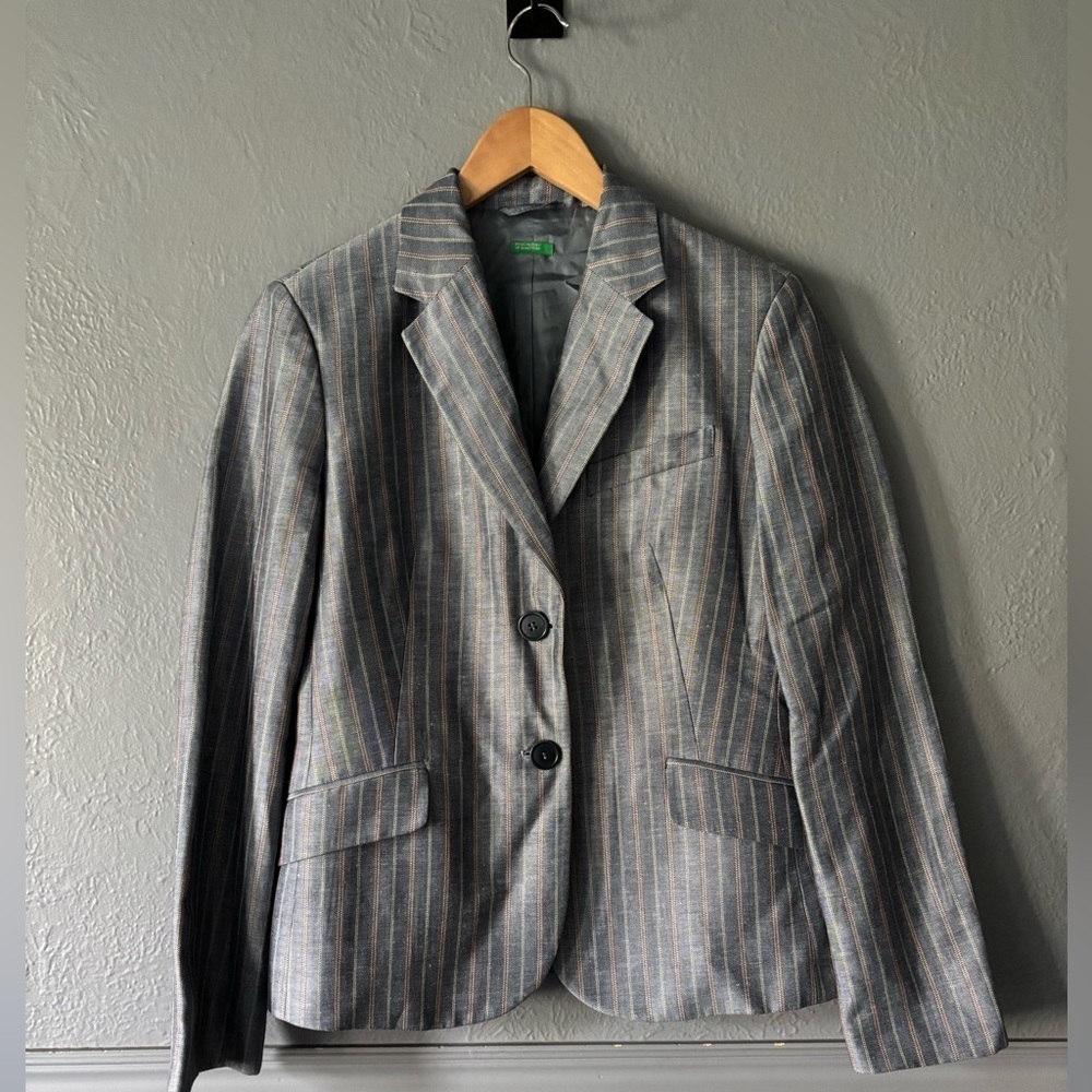 Italy of Benetton Blazer | Textured | Black | Ladies 46 🖤✨